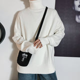 Men Oversized Turtleneck Sweaters Winter Korean Fashions Pullover Harajuku Black Knitwear