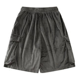 Cargo Shorts Harajuku Hip Hop Side Pockets Velvet Baggy Short Pants Fashion Jogging Summer Loose Streetwear Men Pant