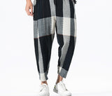 Foesce Loose Ankle-Length Linen Pants Men Joggers Men Pants Streetwear Harem Pants Men Trousers 5XL Hip Hop Spring