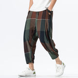 Foesce Loose Ankle-Length Linen Pants Men Joggers Men Pants Streetwear Harem Pants Men Trousers 5XL Hip Hop Spring