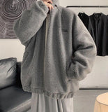 Winter Warm Coats for Men Leisure Lamb Wool Outerwear Male Loose Zipper Padded Jacket Chic Trendy Men's Clothing