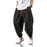 Summer Style Harem Pants Men Chinese Style Casual Loose Cotton Linen Sweatpants Jogger Pants Streetwear Trousers