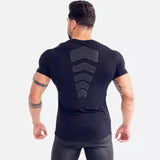 Foesce Compression Quick dry T-shirt Men Running Sport Skinny Short Tee Shirt Male Gym Fitness Bodybuilding Workout Black Tops Clothing