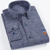 Men's Premium Long Sleeve Casual Thick Brushed Oxford Shirts Standard-Fit Comfortable Soft 100% Cotton Button-down Tops Shirt