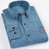 Men's Premium Long Sleeve Casual Thick Brushed Oxford Shirts Standard-Fit Comfortable Soft 100% Cotton Button-down Tops Shirt