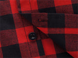 Foesce Navy and Green Plaid shirts Men  New Arrival Summer Men's Casual Short sleeve Shirts Fashion Chemise Homme Men Dress Shirts