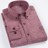 Men's Premium Long Sleeve Casual Thick Brushed Oxford Shirts Standard-Fit Comfortable Soft 100% Cotton Button-down Tops Shirt