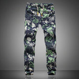 Foesce New Fashion Summer Spring Autumn Men Floral Print Joggers Male Casual Summer Pants Mens Sweatpants Linen Pants Men Trouser