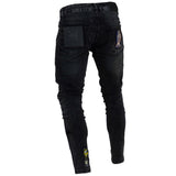 Men Stylish Ripped Jeans Pants Biker Skinny Slim Straight Frayed Denim Trousers New Fashion skinny jeans men Clothes
