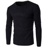 Foesce Autumn Men's Casual Pullover Wool sweater , Warm winter men's round neck solid sweater men , Fashion twist knit sweater