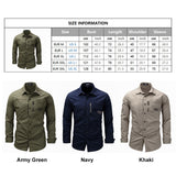 Fashion Mens Shirts Casual Slim Fit 100% Cotton Koszula Long Sleeves Military Men Zip Shirt Camisa Masculina Para Hombre
