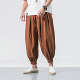 Summer Style Harem Pants Men Chinese Style Casual Loose Cotton Linen Sweatpants Jogger Pants Streetwear Trousers
