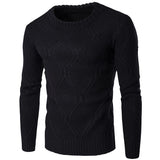 Foesce Autumn Men's Casual Pullover Wool sweater , Warm winter men's round neck solid sweater men , Fashion twist knit sweater