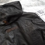 European Star Windbreaker Coats Hooded Lambskin Leather Jackets and Coats Mens Genuine Leather Sheepskin Jackets Coat 5XL Plus