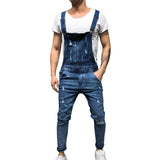 Fashion Men's Ripped Jeans Jumpsuits Hi Street Distressed Denim Bib Overalls For Man Suspender Pants Size S-XXXL