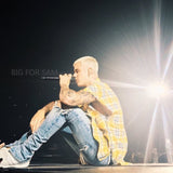 Streetwear Oversize Plaid Sleeveless Shirt Men's Justin Biber Hip-Hop Youth Pop Loose Retro Side Zipper Split Shirts