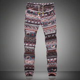 Foesce New Fashion Summer Spring Autumn Men Floral Print Joggers Male Casual Summer Pants Mens Sweatpants Linen Pants Men Trouser