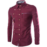Foesce Arrival Spring/Autumn Men Long Sleeve Cargo Shirt Casual Slim Fit Fashion Epaulet Double Pocket Mens Dress Shirt M L XL XXL