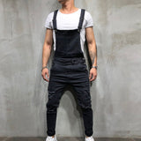 Fashion Men's Ripped Jeans Jumpsuits Hi Street Distressed Denim Bib Overalls For Man Suspender Pants Size S-XXXL