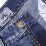 Men's Blue Cargo Jeans Multi Pockets Long Straight fit Denim Pants High Quality Men's Outdoor Casual Jeans