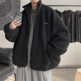 Winter Warm Coats for Men Leisure Lamb Wool Outerwear Male Loose Zipper Padded Jacket Chic Trendy Men's Clothing