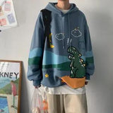 Cute Cartoon Hoodie Streetwear Boy Japanese Hip Hop Sweatshirt Men Fashion Tops Casual Funny Spring Autumn Harajuku Clothes Male