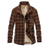 Winter Shirt For Men Thick Warm Fleece Shirts Plaid Pure Cotton Mens Shirt Long Sleeves Camisa Masculina Plus Size M-3XL