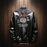 MA-1Military Biker Leather Bomber Jacket Men Autumn Fashion Slim Fit Pilot Zipper Coat Street Baseball Outerwear Male Tops 5XL