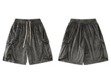 Cargo Shorts Harajuku Hip Hop Side Pockets Velvet Baggy Short Pants Fashion Jogging Summer Loose Streetwear Men Pant
