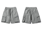 Harajuku Cargo Shorts Hip Hop Multi Pockets Short Pants Jogging Summer Casual Loose Cotton Cargo Elastic Waist Trousers