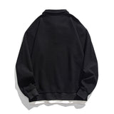 Mens Polo Collar Sweatshirt Men  Cotton Sweatshirts Oversized Korean Streetwear Casual Black Golf Jersey Men