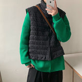 Winter Thick Vest Men Warmth Fashion Casual Cotton Black Vest Men Korean Loose Sleeveless Jacket Mens Outwear Jackets  M-2XL