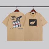 Catcus Jack Cacti Graffiti Print Short Sleeve Mens Tshirts Round Neck Cotton Streetwear Retro Oversized Casual Top Tees