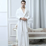 Men Winter Plus Size Long Coral Fleece Bathrobe Kimono Warm Flannel Bath Robe Men Cozy Robes Night Sleepwear Women Dressing Gown