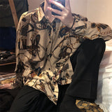 Vintage Fashion 2023 New Beach Hawaii Shirts for Men Harajuku Floral Print Long Sleeve Casual Loose Blouse Button Up Shirt