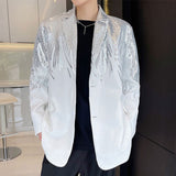 Heavy Craft Embroidery Sequin Trend Casual Men's Blazer New Autumn Fashion fit Jacket Streetwear Suit Coat