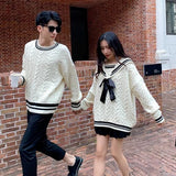 Women Fashion Patchwork Couple Casual Preppy Style Popular Ulzzang Design Simple Daily Chic Comfortable Basic Retro
