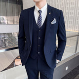 Foesce Blazers Jacket Pants 2 Pcs Set  Fashion New Men's Casual Boutique Business Wedding and Groom Suits Coat Trousers