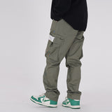 Harajuku Painted Streetwear Cargo Pants Mens Drawstring Wide Leg Casual Pocket Trousers High Street Drawstring Loose Track Pants