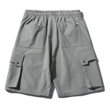 Harajuku Cargo Shorts Hip Hop Multi Pockets Short Pants Jogging Summer Casual Loose Cotton Cargo Elastic Waist Trousers