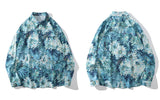 Streetwear Shirts Graffiti Daisy Flower Painting Print Blouse Hip Hop Harajuku Fashion Loose Long Sleeve Casual Tops