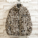 Autumn Leopard Jacket Men And Women Soft Loose Outerwear Fashion Street Zipper Hooded Coat Clothing Male Female Plus Size 4XL