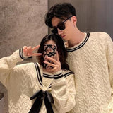 Women Fashion Patchwork Couple Casual Preppy Style Popular Ulzzang Design Simple Daily Chic Comfortable Basic Retro