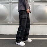 Foesce Men Wide Leg Jeans Hip Hop Casual Men's Straight Baggy Denim Pants Streetwear Skateboard Pant Neutral Trousers Plus Size S-5XL