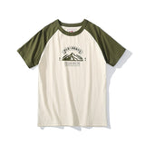 Summer New Stitching Raglan Sleeve Man Retro Tshirt Women Casual Chinese Printing T-shirts Student Green Red Tee