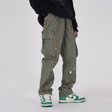 Harajuku Painted Streetwear Cargo Pants Mens Drawstring Wide Leg Casual Pocket Trousers High Street Drawstring Loose Track Pants