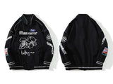 Harajuku Hip Hop Streetwear Energetic Jacket With Reflective Strips Jacket Coat Men Autumn Cotton Button Jacket Tops