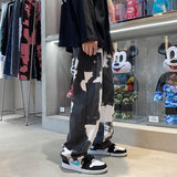Foesce Tie-dye Jeans Denim Pants Men's Jeans for Men Streetwear Jean Baggy Man Male Oversize Trendyol Mens Wide Men´s Boys Clothing