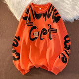 Punk Print Hip Hop Streetwear Sweatshirt Men'S Black White Hoodies Spring Autumn Casual Streetwear Clothes