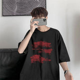 Summer  Short-Sleeved T-Shirt Men Women Harajuku Cloud Print Hong Kong Style Fifth Sleeve Tee Preppy Hip-Hop Simple Top